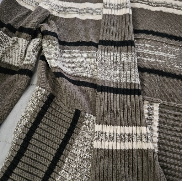 St. Johns Bay Striped Brown Cardigan Sweater Size L - Picture 6 of 7